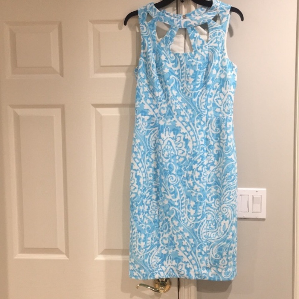 Eliza J summer blue dress w cutouts